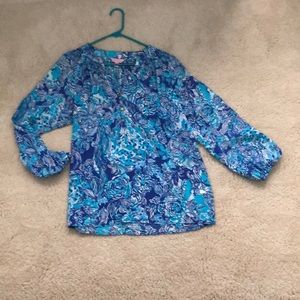 Lilly Pulitzer silk long sleeve blouse